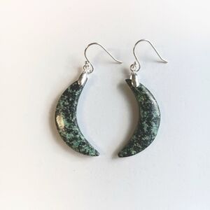 African Turquoise Earrings with 925 Sterling Silver Findings